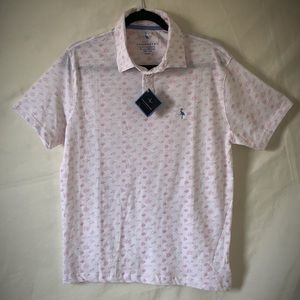NWT, Tailorbyrd, White & Pink Print, Men’s Polo